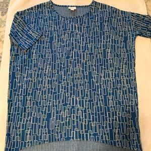 Lularoe Blue And White boat necked shirt